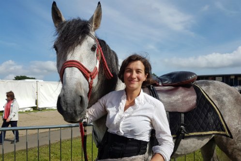 Devil's Horsemen trainer Camilla Naprous and her horse Moses